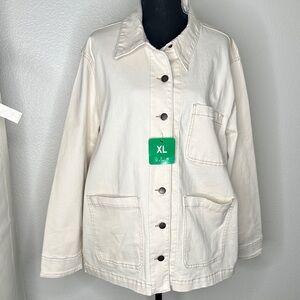 Well Worn NWT Cream Utility Jacket stretchy